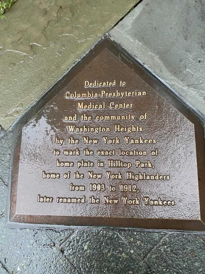 Commemorated with a plaque now, Hilltop Park, formally called "American League Park" was the original home of the NY Highlanders (later became the Yankees). Cy Young, Walter Johnson, Ty Cobb are among the HOFers with history of games played at ballpark. Photos: David Santillan https://t.co/CpcDOBa8xS