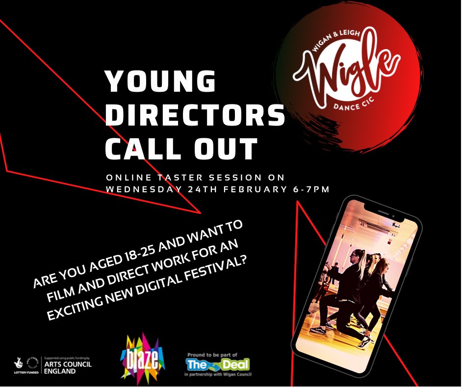WigLeDance's tweet photo. We are recruiting a team of young producers and young directors to help us shape and create the #wiganboroughdancefest online! Know a creative young person who might be interested? Please share or email dancefest@wigledance.co.uk for more information! @Blazearts @WiganCouncil https://t.co/17rMaDfv7r