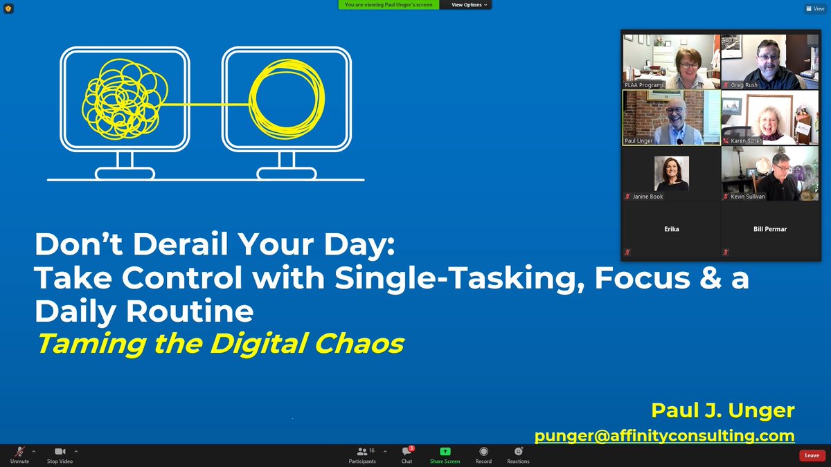 PittsburghAla's tweet photo. Our General Membership Zoom Meeting today with Paul Unger from Affinity Consulting speaking on how to take control and not derail your day. https://t.co/Z7NLx4SMOk