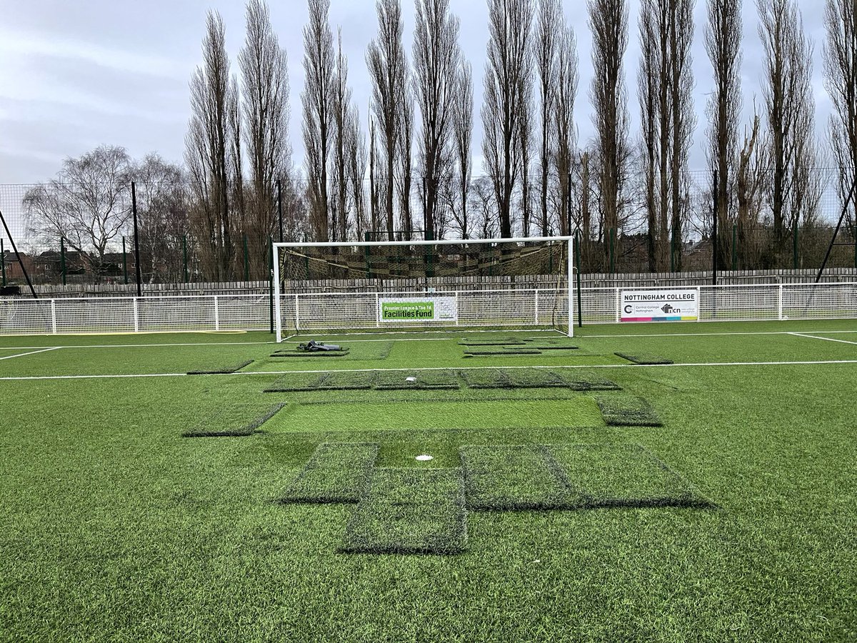 Basfordutdfc's tweet photo. Essential 4G Turf repairs carried out by @ReplayMaintain fitting @LanoSportsUK matching astroturf as we prepare for our FIFA Quality Pro testing by @SportsLabsLtd All we need now is a #grassrootsfootball restart date @OliverDowden @DCMS @BasfordUtd @BasfordutdfcYDP @NottsFA https://t.co/yog59rd10f