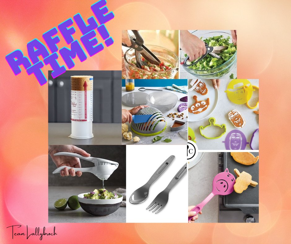 kasmango's tweet photo. For every $10 you donate to Team Lallybroch, you get an entry to win ALL of the Pampered Chef items pictured!!! A $135 value!! Raffle will be held on May 1rst! Use the link below to donate and join the team!  Share with your friends and family!!!
https://t.co/VSdMHoZFnz https://t.co/2GUQmbjFtb