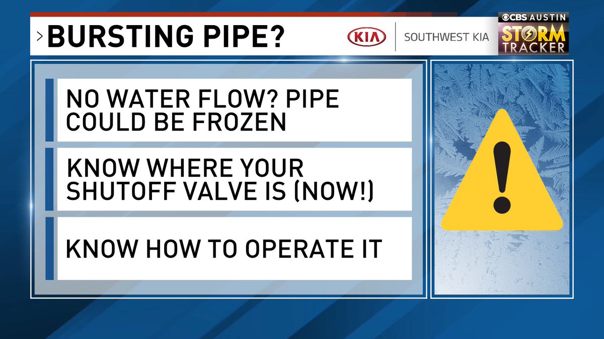 (1/)PIPE BURST REMINDERPosting this again in hopes that the message is received everywhere: Widespread, long-term, unmitigated power failures leaving homes without heat have exacerbated the threat for pipe bursting. It could happen on an unprecedented scale in the coming days.