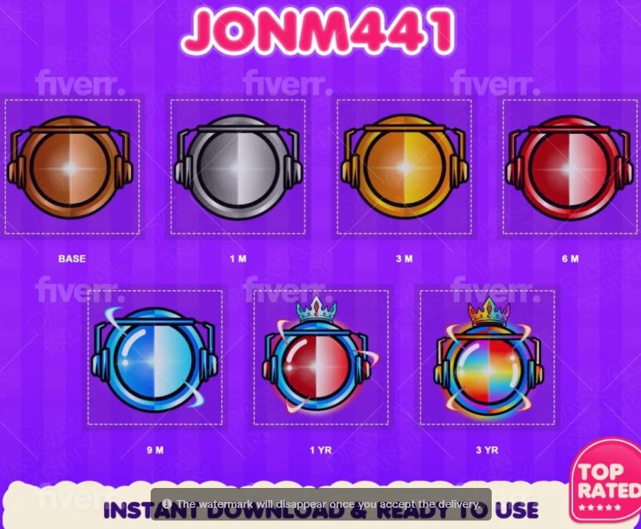 JonM441's tweet photo. What do yall think of my new Sub Badges. #twitchaffiliate https://t.co/P2E1wbqMm8