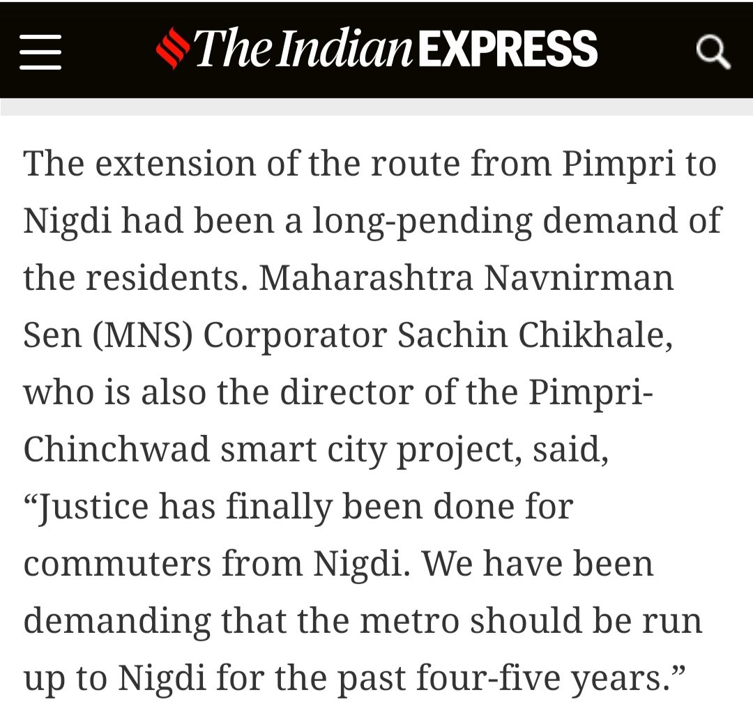 Priyanka9112's tweet photo. @SachinChikhale9 
Thank you for your efforts to get metro till Nigdi.We are extremely obliged to have you. Kudos to your efforts. Remarkable event indeed. https://t.co/4gGYPsi9eV