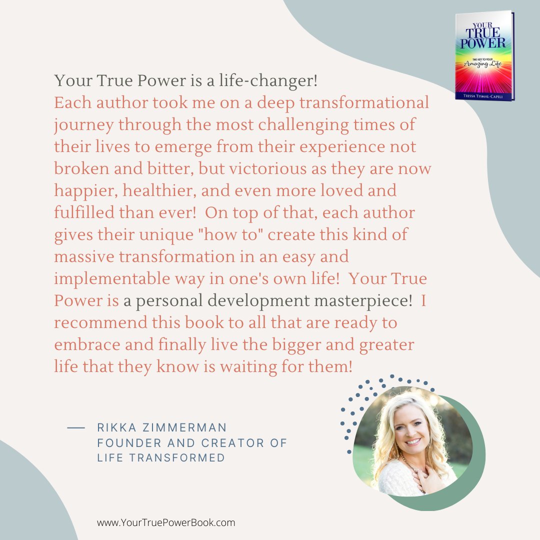 trissatis's tweet photo. It is beyond my wildest dreams and imagination for #yourtruepowerbook to be regarded as a PERSONAL DEVELOPMENT MASTERPIECE! Thank you @rikkazimmerman for being love supporting love!!!
#yourtruepower  #love #supportoneanother #bemore #selflove  #booklaunch https://t.co/GWsw4tYhtd