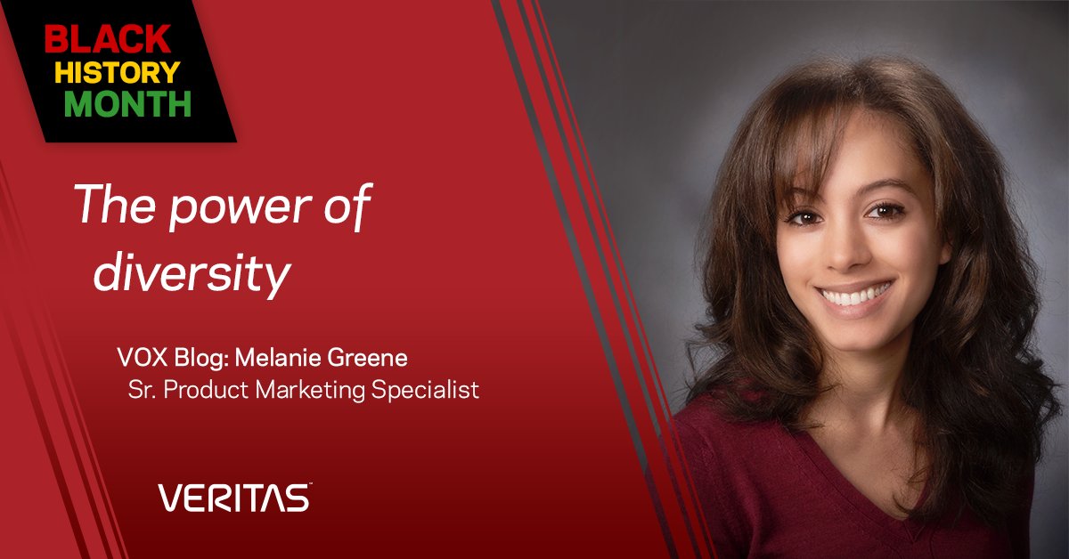 Veritas Technologies (@veritastechllc) on Twitter photo In celebration of #BlackHistoryMonth, Melanie Greene of #TeamVtas shares the power of diversity and the importance of advocating for DEI—Diversity, Equity, and Inclusion. Details on VOX: vrt.as/3bbN6d1 In celebration of #BlackHistoryMonth, Melanie Greene of #TeamVtas shares the power of diversity and the importance of advocating for DEI—Diversity, Equity, and Inclusion. Details on VOX: vrt.as/3bbN6d1