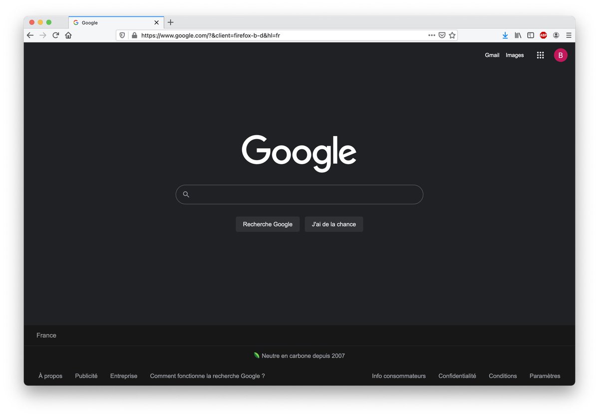 Mersivan's tweet photo. Google se met au Dark Mode. J’étais pas prêt 😯 https://t.co/wRVTduizsH