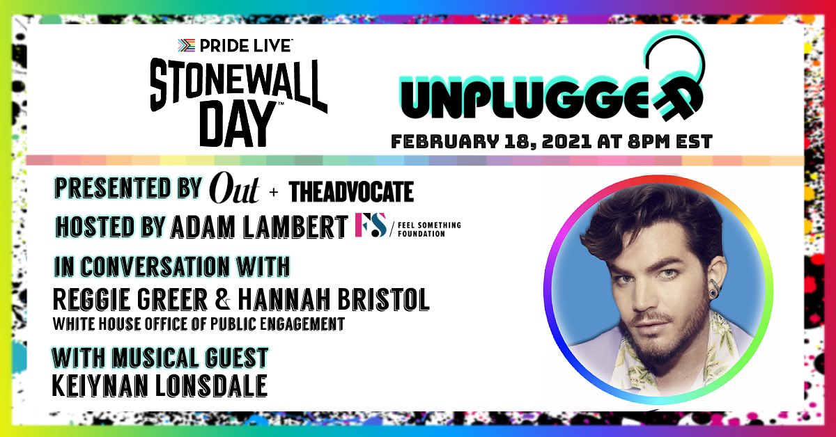 Excited to join <a href="/REALPRIDELIVE/">Pride Live</a> &amp; <a href="/FSFoundation_/">Feel Something Foundation</a>, for Stonewall Day: UNPLUGGED on Thur., Feb 18th, @ 8pm EST, presented by <a href="/PrideMediaInc/">Pride Media</a>. Feat. convo with @RwGreer &amp; <a href="/HannahBristol/">Hannah Bristol</a> and a performance by <a href="/KeiynanLonsdale/">Keiynan Lonsdale</a>! Streaming from <a href="/TheAdvocateMag/">The Advocate</a> &amp; @OutMagazine FB page!🏳️‍🌈🏳️‍⚧️
