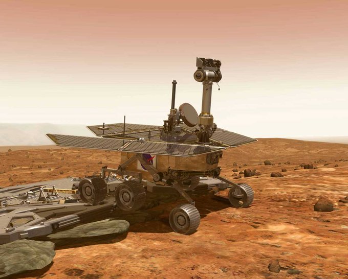 Illustration of Spirit rover on Mars