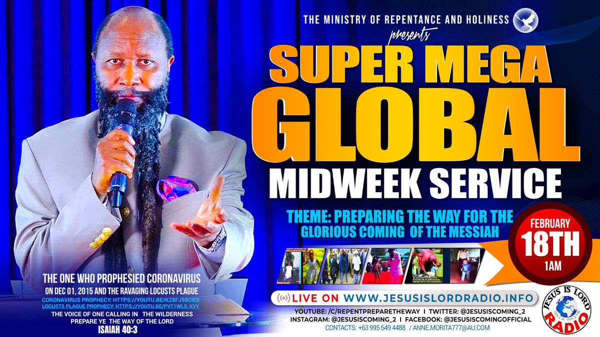 francis_nasra37's tweet photo. I welcome you to the today's #MegaMidweekService where there is miracles and wonders of JESUS CHRIST and powerful word that brings transformation in one's life https://t.co/9WqEHACHvd