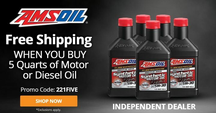 SyntheticMotors's tweet photo. It's New Promotion Time!  

New Promotion for P.C.s and Catalog Customers – Get Free Shipping when you buy 5 quarts (946-ml bottles) of the same motor or diesel oil

Promo Code: 221FIVE

Effective Dates: Feb. 17-March 2, 2021

https://t.co/wfbWxj8Z2g https://t.co/RDFhGe36iW