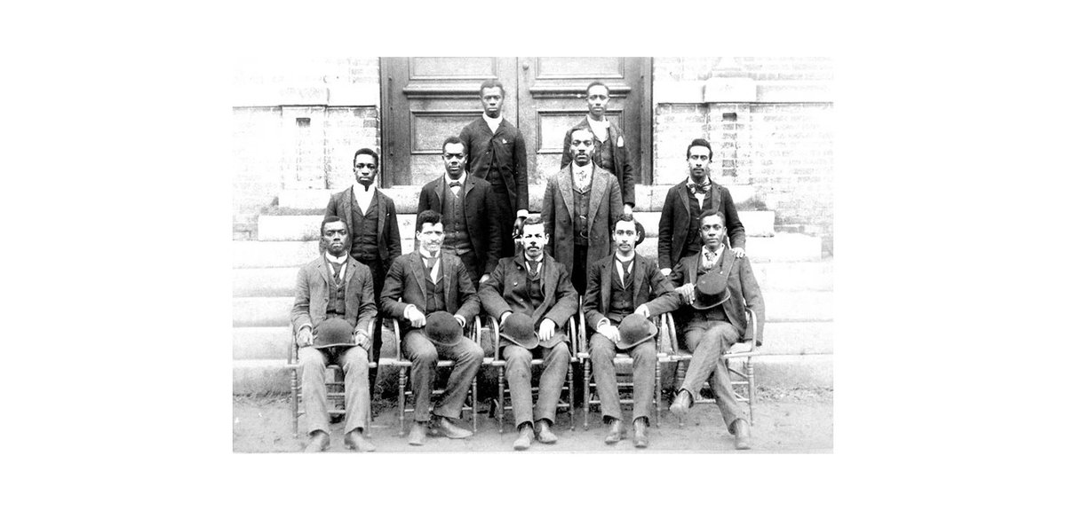  #BlackFootballHistoryMonth Continued-Hampton, Halfbacks-John W. Walker and William J. Trent, Fullback-F. H. Cumming. While battles of the bands and step shows were decades away,  #HBCUFootball had its 1st controversy right away. A pair of 45-minute halves were played, Biddle took-