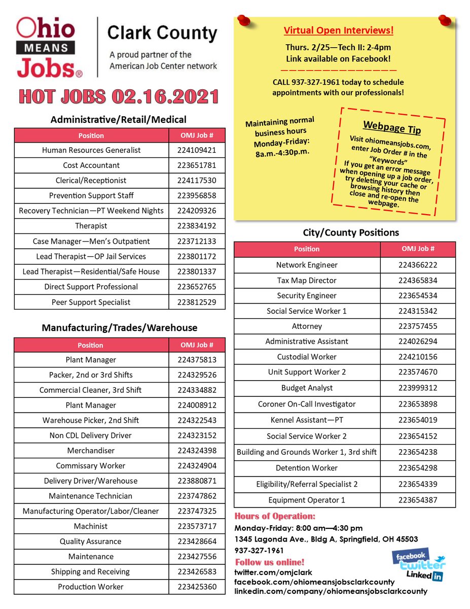 OhioMeansJobs Clark County tweet media