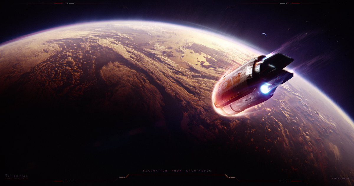 pulsid111's tweet photo. Latest Artwork, Evacuation from Archimedes
rendered in #Blender3d  
#scifi #Space #planet https://t.co/tTarBekRuL