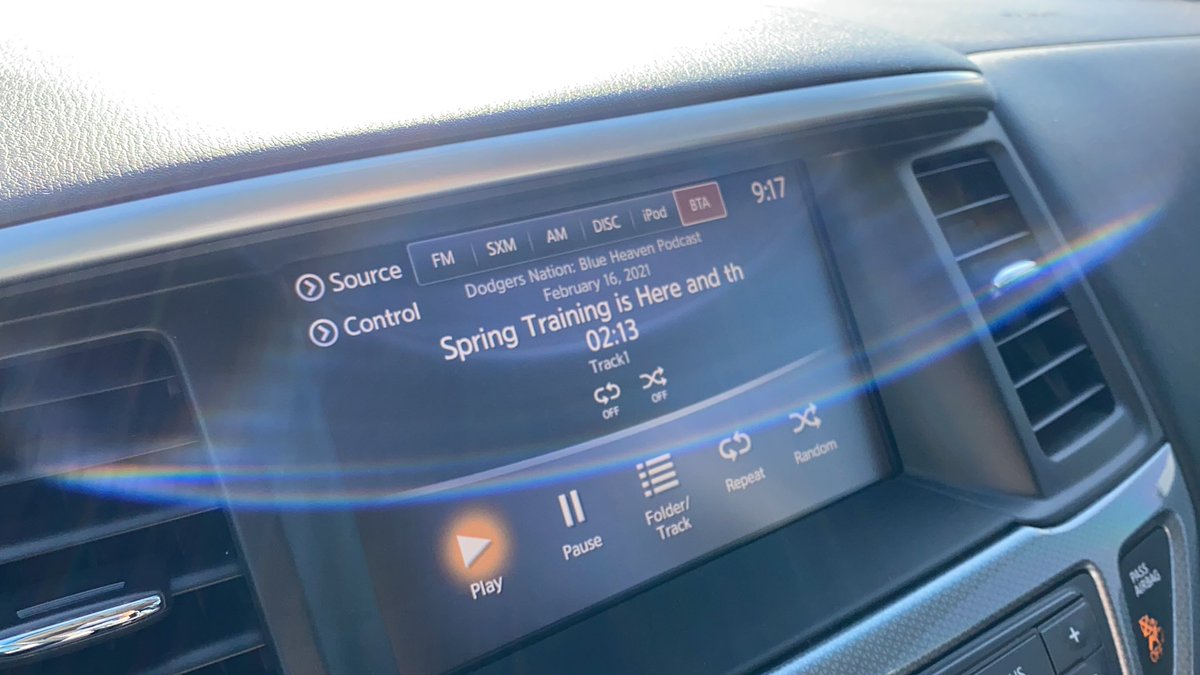 GabeRealSports's tweet photo. Sources confirm baseball season is back but sources can’t confirm or deny that The #BlueHeavan Podcast was in rotation in this vehicle during the off season. #Dodgers #BaseballIsBack @realFRG @brookme3 @DodgersNation @mrgarylee https://t.co/5jbanEiIjq