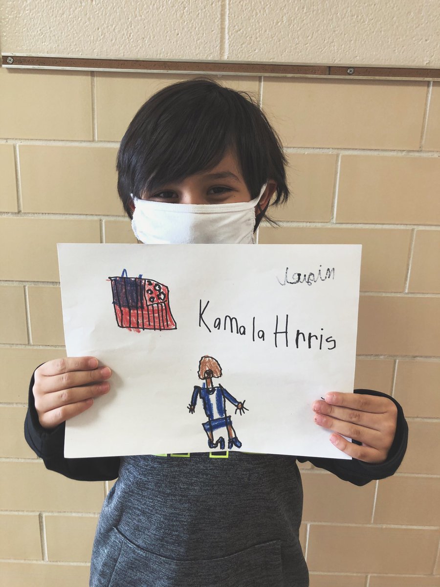 For Black History Month, we decided to study someone we can relate to. A strong women with immigrant parents. Many of our students come from different countries too! These may be pictures of future VP’s <a href="/KamalaHarris/">Kamala Harris</a> 💙