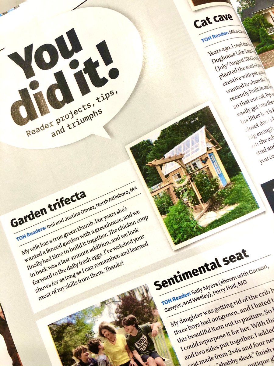 iolmez's tweet photo. So a thing happened that I’m very excited about. My work is in the latest This Old House magazine :)
#thisoldhouse #tohmagazine #greenhouse @ThisOldHouse #bucketlist #lifegoals https://t.co/5CvUo5bghS