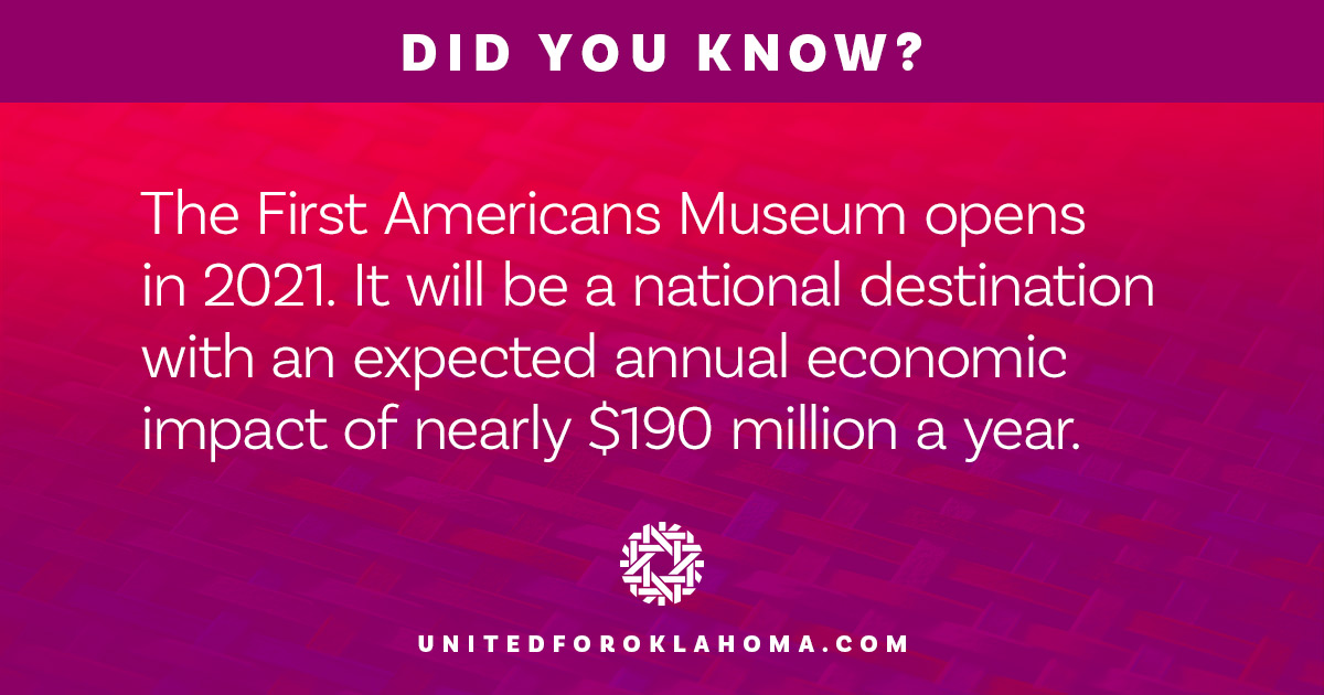 The museum, scheduled to open in OKC this September, will share the cultural diversity, history and contributions of Native Americans. #StrongTribes #StrongOklahoma