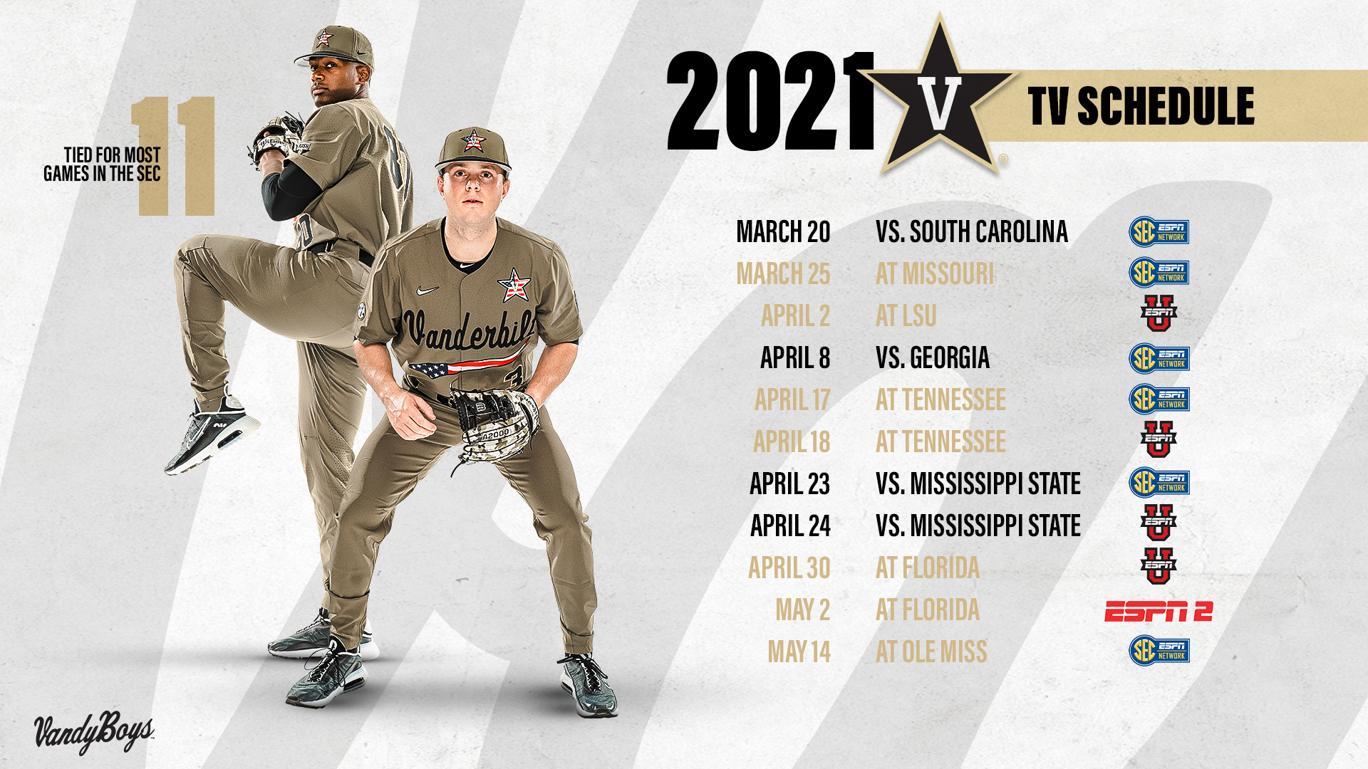Vanderbilt Schedule 2022 Vanderbilt Baseball On Twitter: "Tv Schedule Is Set. 📺 11 Nationally  Televised Games This Season. #Vandyboys | #Anchordown  Https://T.co/Nur0I1L6Vk" / Twitter