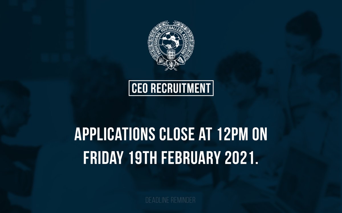 If you’re an exceptional leader who can improve the lives of players and lead the union into the future, get your applications into Savannah Group by midday Friday. Find out more: thepfa.com/news/2021/1/27…