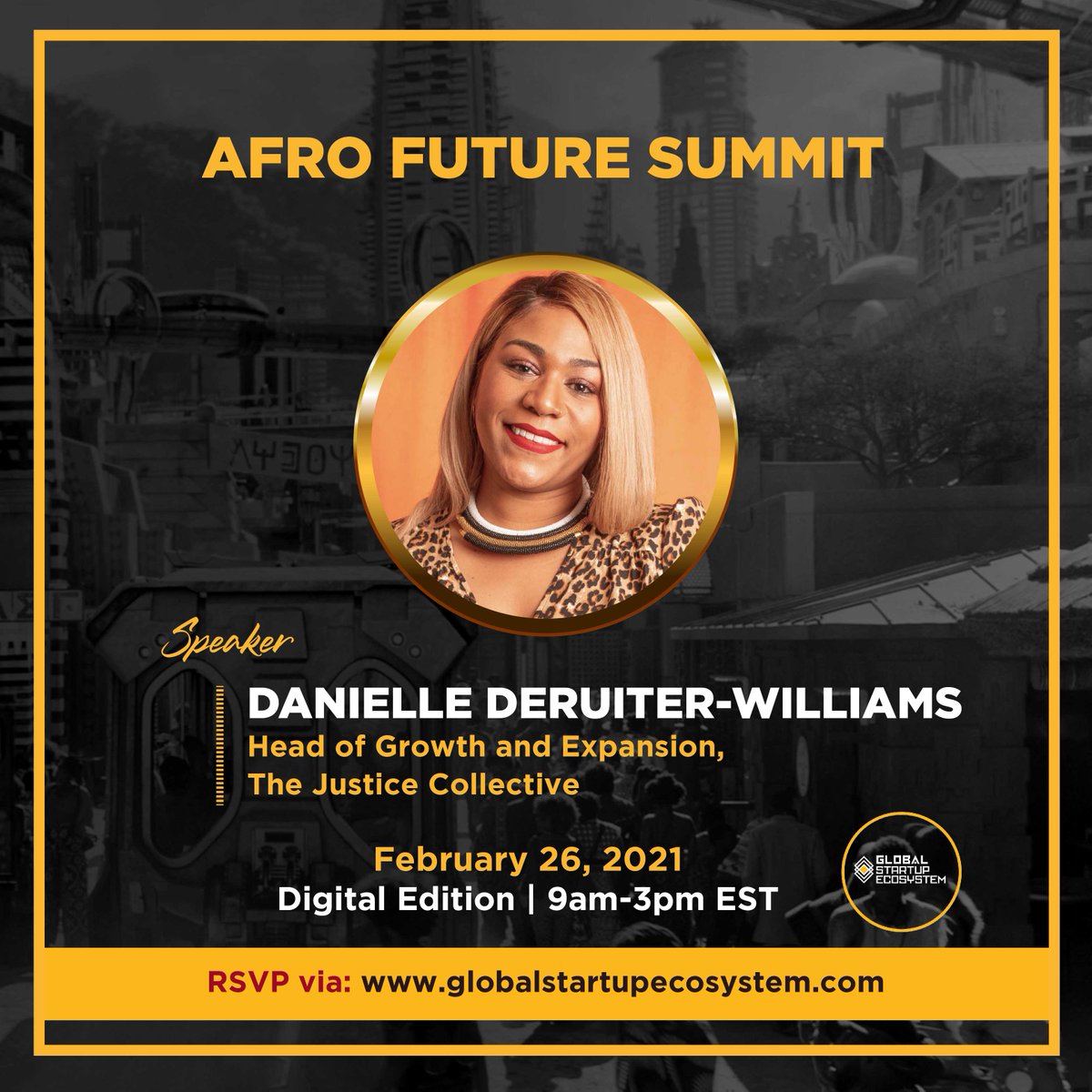 Justice_Collect's tweet photo. We're excited to announce that our Head of Growth and Expansion, Danielle DeRuiter-Williams. will be speaking at the Afro Future Summit- a virtual program on February 26, 2020 with 30 Global Speakers. Join and RSVP for free here! #Afrofuturesummit #RadicalLeadership #RacialEquity https://t.co/y2LCdUslAv