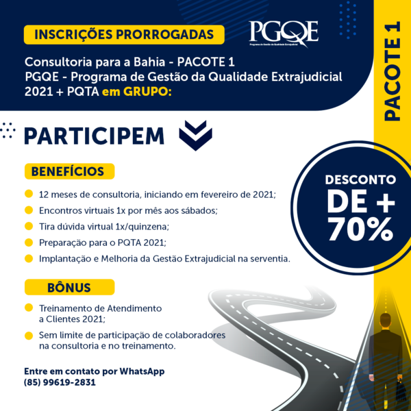 anoregba's tweet photo. Melhore a qualidade dos serviços prestados em sua serventia e, ainda, prepare-se para a maior premiação do setor extrajudicial. Para saber mais detalhes dos valores da consultoria e da parceria entre a ANOREG/BA e a @conceitus_gestao, entre em contato por Whats: (85) 99619-2831 https://t.co/kwlxYr20sC