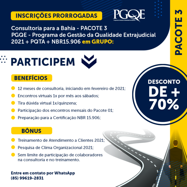 anoregba's tweet photo. Melhore a qualidade dos serviços prestados em sua serventia e, ainda, prepare-se para a maior premiação do setor extrajudicial. Para saber mais detalhes dos valores da consultoria e da parceria entre a ANOREG/BA e a @conceitus_gestao, entre em contato por Whats: (85) 99619-2831 https://t.co/kwlxYr20sC
