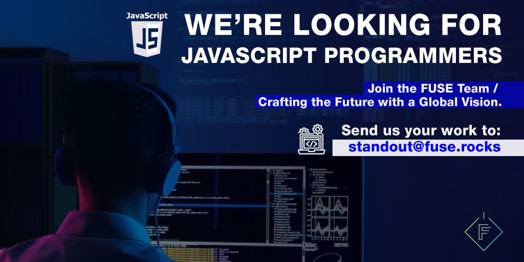 The FUSE team is looking for a person with code discipline to be part of our team as a Web / JavaScript Programmer for Front-End; working along with our talented artists to create solutions for premium brands.

For more information, please send an email to standout@fuse.rocks