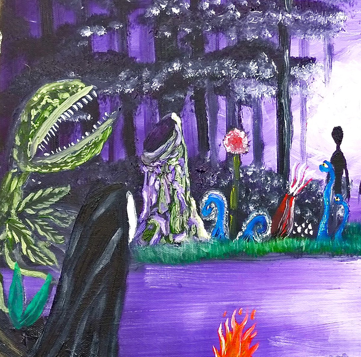 ... both of which can be perceived as not relevant to the storyline. Yet, there's something inside my head that put them there. I'm sure the reason will come one day. I enjoyed creating the alien foliage and beings in the background. Esp. the Little Shop of Horrors plant. /5