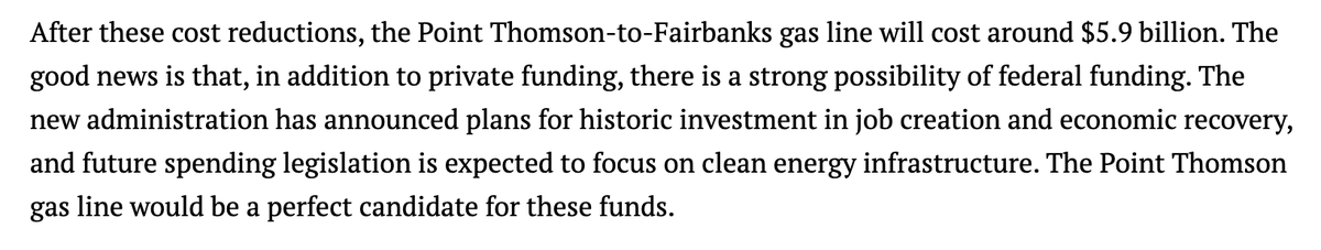 2. The lie told by Dunleavy is the claim that this would be backed by private investment, with federal funding secondary. The reverse is true. The state wants the feds to pay 75%. It claims a private investor would put up 25%. Here are the false claims from the governor: