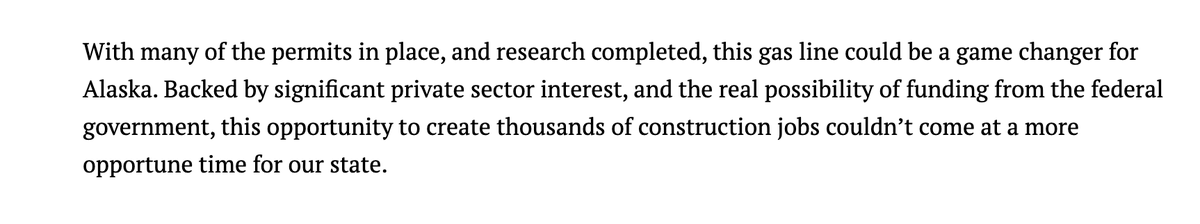 2. The lie told by Dunleavy is the claim that this would be backed by private investment, with federal funding secondary. The reverse is true. The state wants the feds to pay 75%. It claims a private investor would put up 25%. Here are the false claims from the governor: