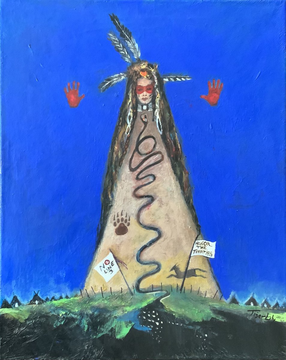 AChicagoLily's tweet photo. #StopLine3. My painting for ArtStorm to #StopLine3.
16 x 20 Acrylic on stretched canvas by Tigerlily Cross https://t.co/uSAbCvPa7N