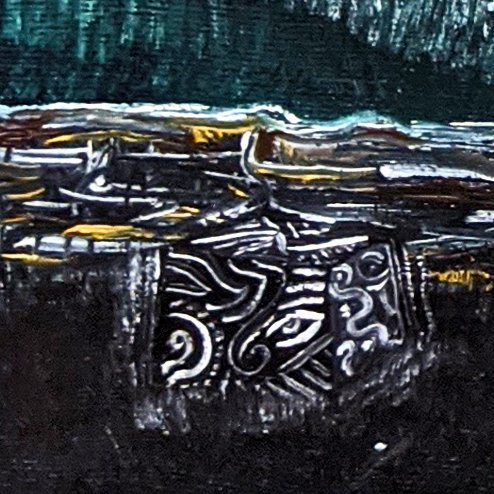 The Black Box, I guess is kind of the key. Unknown to me at the time I painted it, I just liked it there I guess and didnt think much of it. But as you'll see on the final animation this box holds these four works together. Completing the circle./9