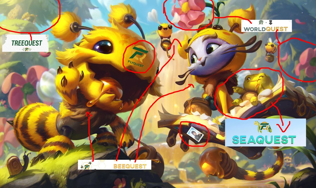 LeesanMY's tweet photo. LO DESCUBRI, TODOS LOS EASTER EGGS DEL NUEVO SPLASHART DE YUUBEE Y BEE'MAW, SI ES UNA CONSPIRACIÓN DE FLYQUEST !!!!!!!!!!????????????? 

#Conspiracion #FlyQuest #Ligoleyen #Abejitas #FLYWIN https://t.co/9LNeoOVv5d