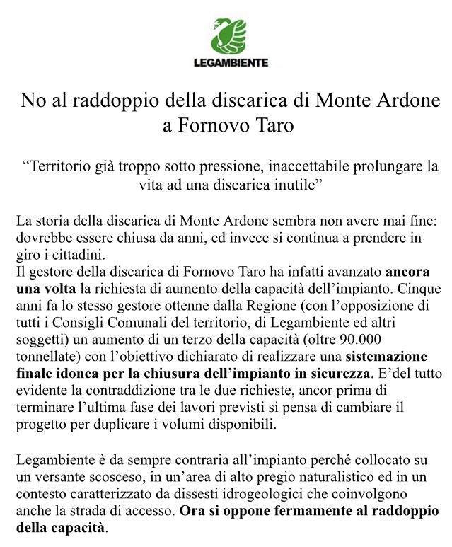 Legambiente_FT's tweet photo. #legambiente #legambientefornovo #legambienteemiliaromagna #discarica #monteardone https://t.co/9Fbzob8fi7