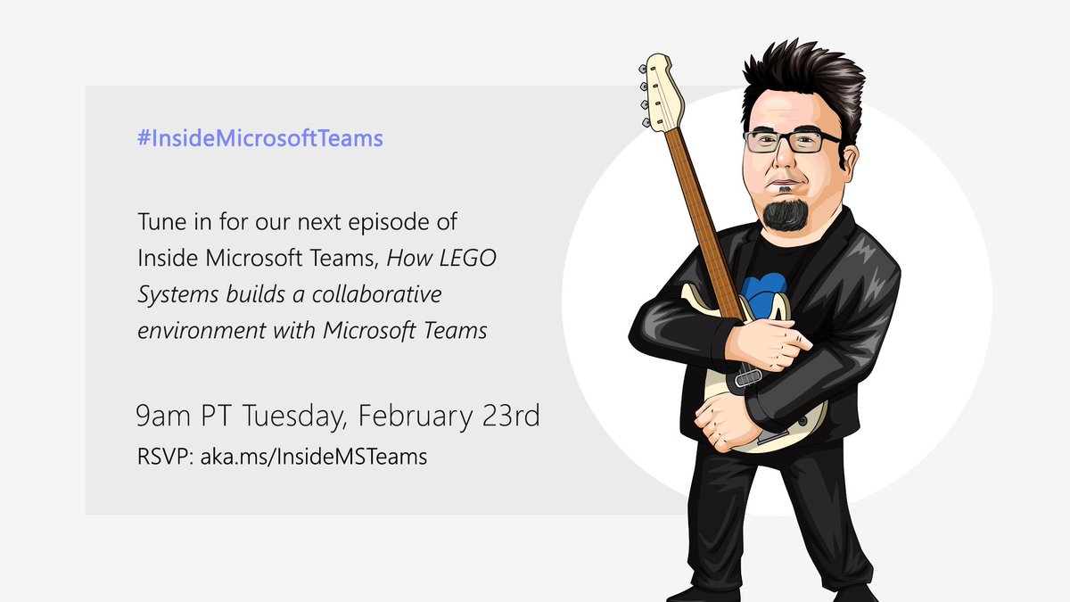 Office 365 Community (@office365_tech) on Twitter photo Mark your calendars for a new episode of #InsideMSTeams on February 23! @stehenlrose talks with @LEGO Systems about how they built a collaborative environment with <a href="/MicrosoftTeams/">Microsoft Teams</a>. RSVP here: msft.it/6018pAygp Mark your calendars for a new episode of #InsideMSTeams on February 23! @stehenlrose talks with @LEGO Systems about how they built a collaborative environment with <a href="/MicrosoftTeams/">Microsoft Teams</a>. RSVP here: msft.it/6018pAygp