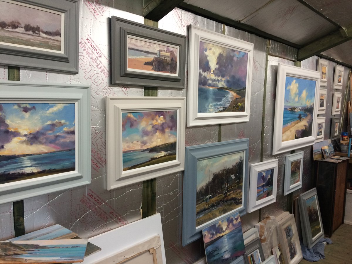 New paintings hanging on my studio wall!
#tenby #sandyhaven #freshwatereast #originaloilpaintings