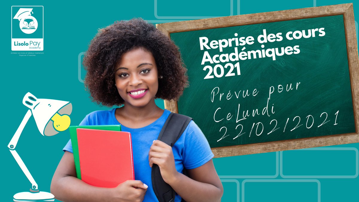 LisoloPay's tweet photo. La reprise des activités académiques est fixée pour ce lundi 22 Février 2021 sur toute l’étendue de la RDC,
Les universités, instituts supérieurs ainsi que centres de formations professionnels re ouvriront officiellement.. avec #LisoloPay https://t.co/bSoBPJXtwW