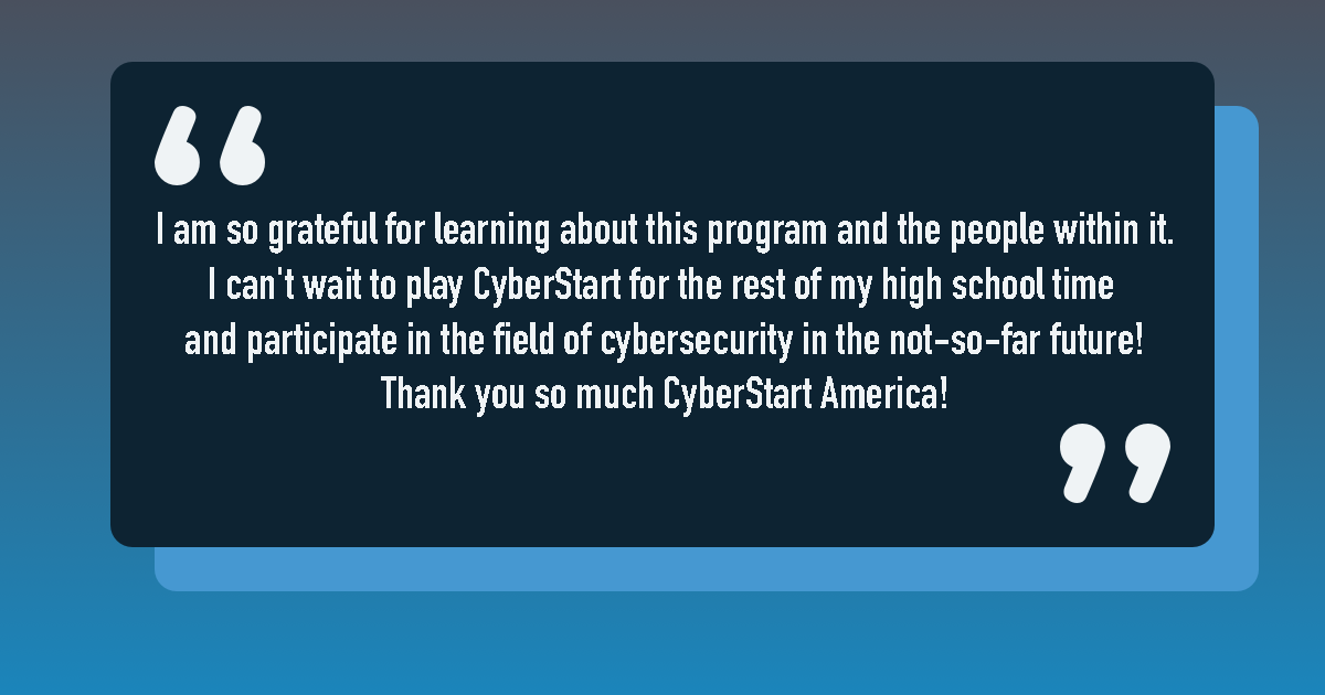 CyberStartUSA's tweet photo. #CyberSecurity #education #inventorsday #cyberstart #cyberstartusa #cyberdiscovery #cyberfasttrack #python #coding #codingisfun #educationgame https://t.co/DHGwWmfAAN