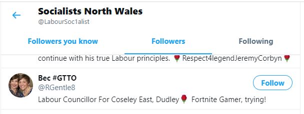 In Dudley, home of the resolutely anti-racist  @LordIanAustin we find that  @UKLabour Cllr for Coseley East  @RGentle8 follows a relentlessly racist account here.
