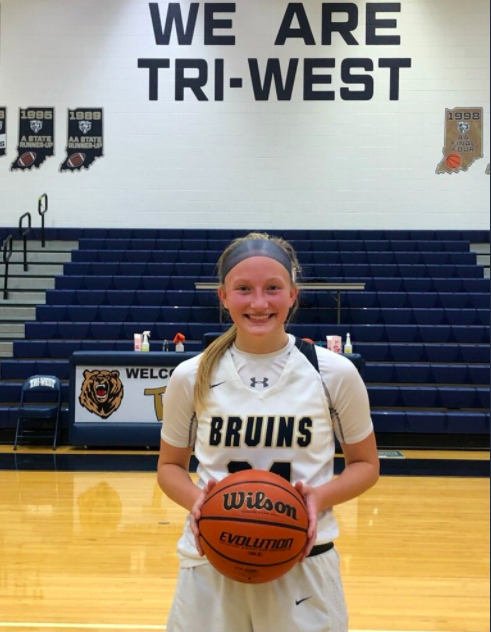 TriWestGBB's tweet photo. Proud to announce the Indiana Basketball Coaches Assoc has named the Bruins own @kenna_kirby as the player of the week for Disrict 2! Kenna tallied 35 pts in the Regional Championship vs Chatard which included 5/7 from 3 pt range and 10/10 from the FT line! Way to go Kenna!! https://t.co/NqzIGJpsto