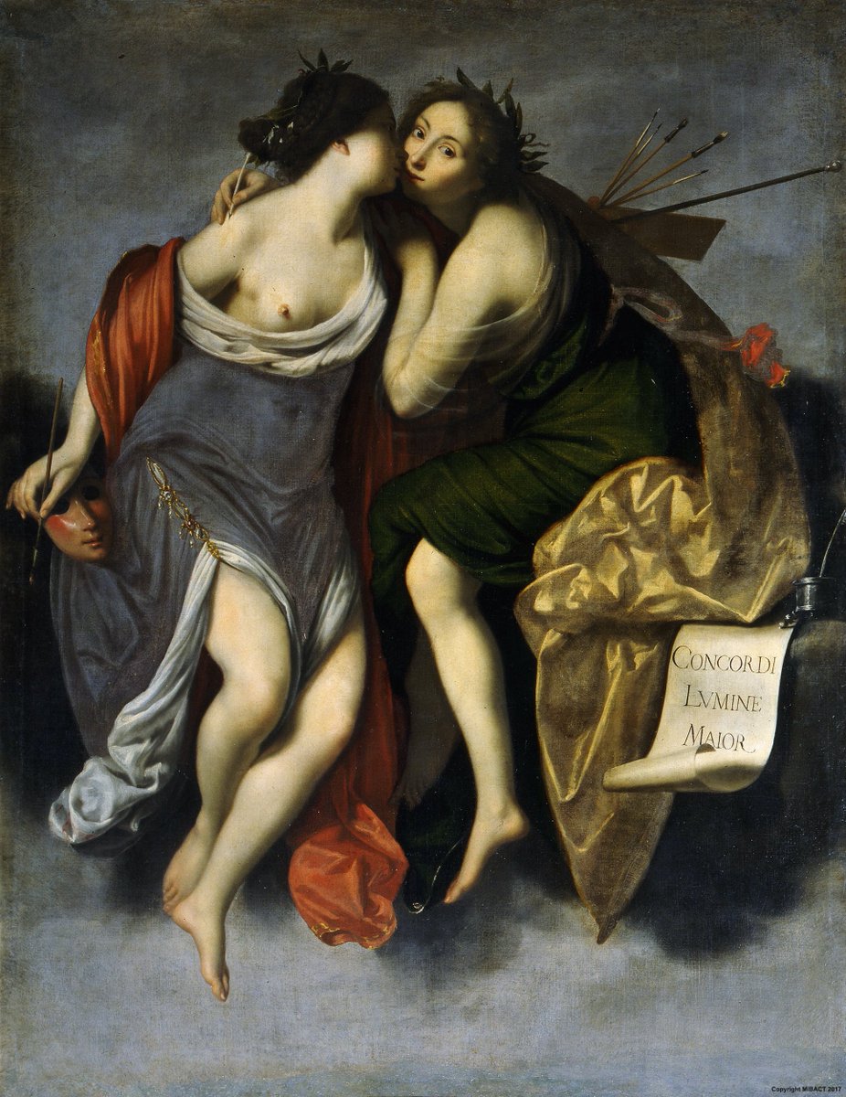 ScipioneCaffar1's tweet photo. La pittura è poesia silenziosa e la poesia è pittura che parla (#Simonide, #Plutarco, Della gloria degli ateniesi, II sec.)
Francesco #Furini, Bacio tra allegoria della #Pittura e della #Poesia, 1626, olio su tela (180x 43cm), #Firenze, #PalazzoPitti, Galleria Palatina https://t.co/ByNLGdXi2j