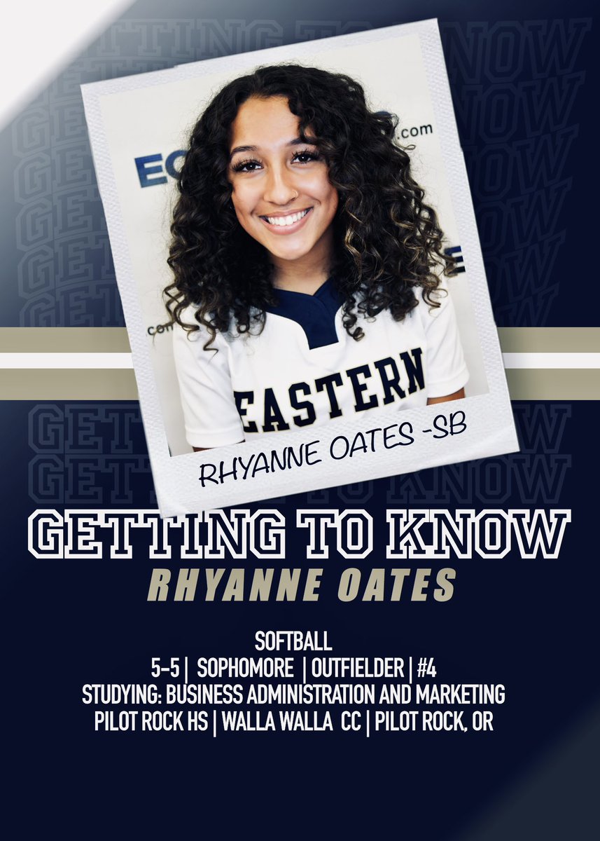 EOUAthletics's tweet image. From nearby Pilot Rock HS, meet @SoftballEOU outfielder Rhyanne Oates. Check out some of her favorite things and hear about the importance of Black History Month #GettingToKnow #MountUp