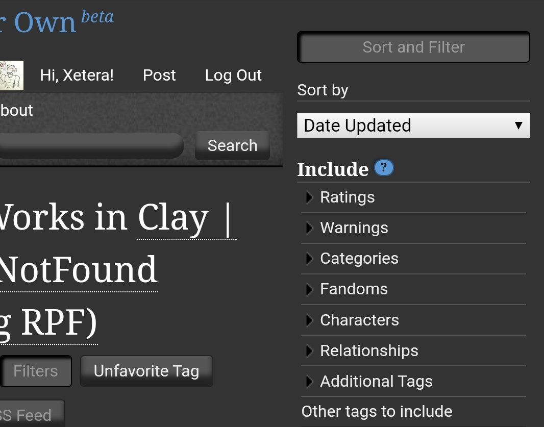 - Tag Search: Used to search a general tag, and filter to include/exclude what you don't want. Wonky on mobile, but good for filtering out what you don't want to see. You can also favorite any tag to add it to your homepage for easy access.