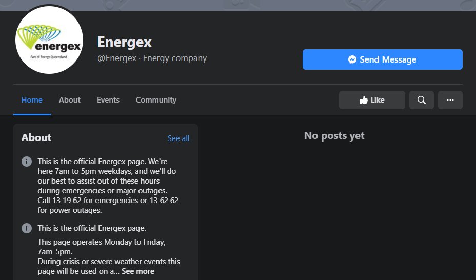 QLD energy company  @Energex is down.h/t  @paul_Dburns for this and the last few