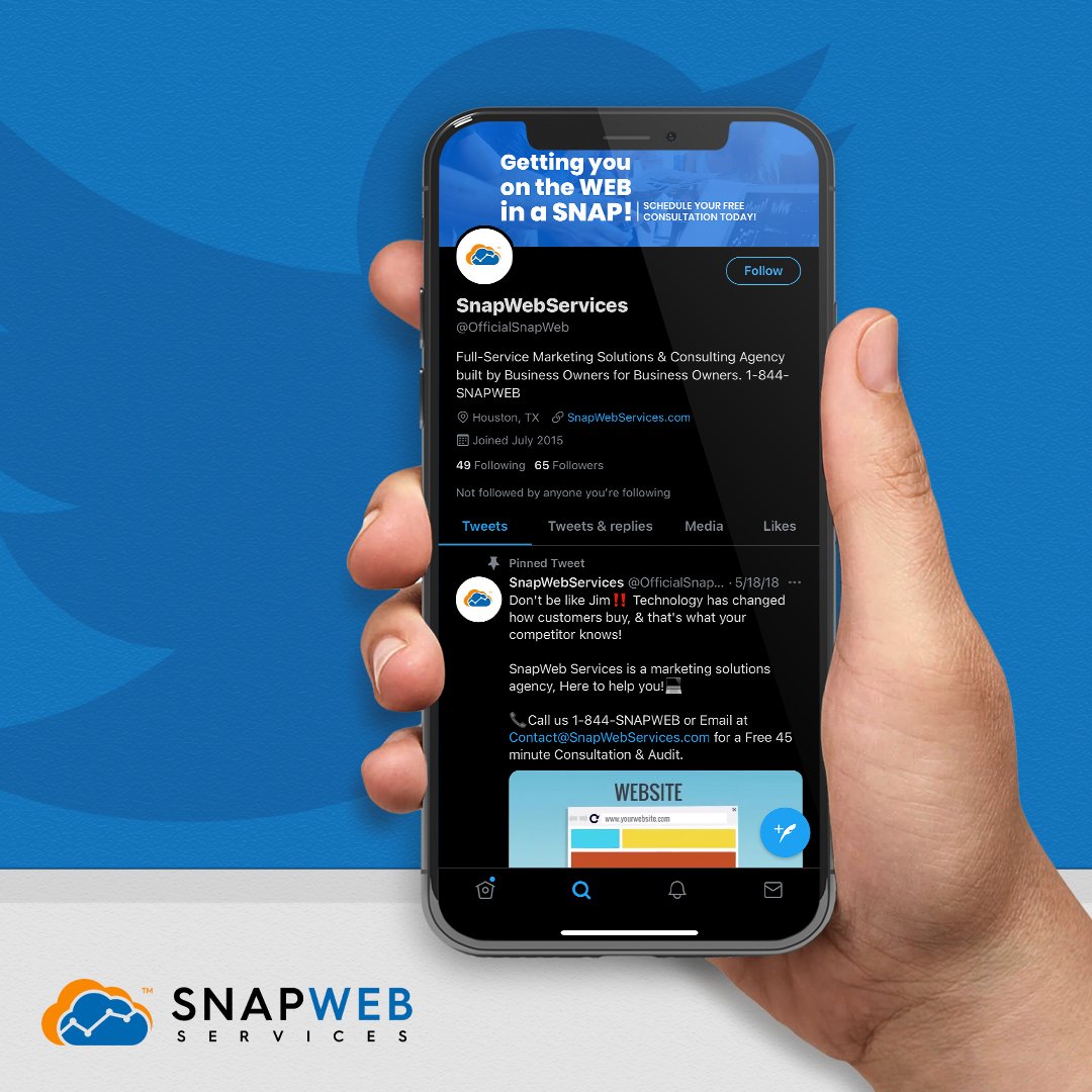 OfficialSnapWeb's tweet photo. Conversations thrive on Twitter - There isn’t a better way to connect with your followers and get a read on your brand's public reputation.

Let SnapWeb help get your voice out there! 
🌐 https://t.co/i1CxIk6d8r 

#SnapWeb #StartItWithASnap #Twitter https://t.co/suPOgR9GCA
