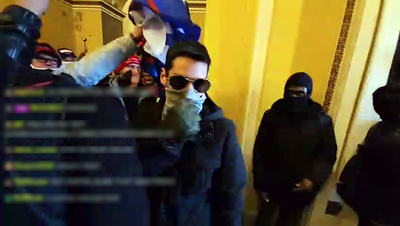 FBIWFO's tweet photo. UPDATED PHOTOS: #FBI is seeking to identify AOM #40, involved in the riots at the US Capitol & an assault of an adult male member of the media around 2 โ 4 pm on Jan 6. Call 1-800-CALL-FBI or visit https://t.co/t8G7LO4hxu to submit info. https://t.co/lo43NS2yle