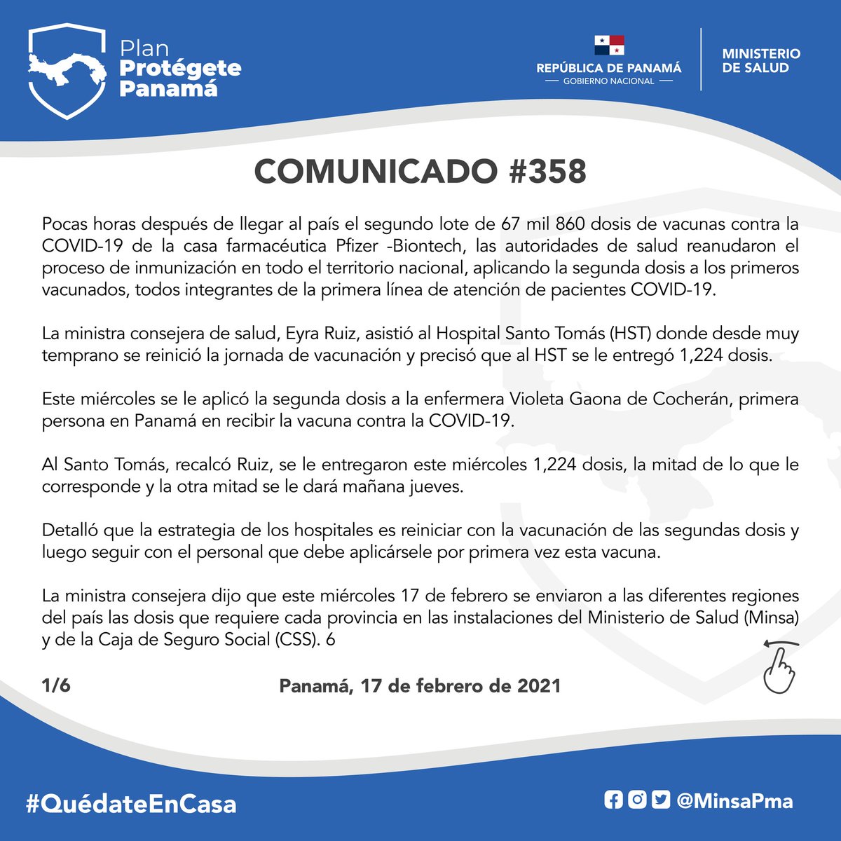 Ministerio De Salud De Panama Comunicado N 358 Parte 2 Unpanamamejor Protegetepanama