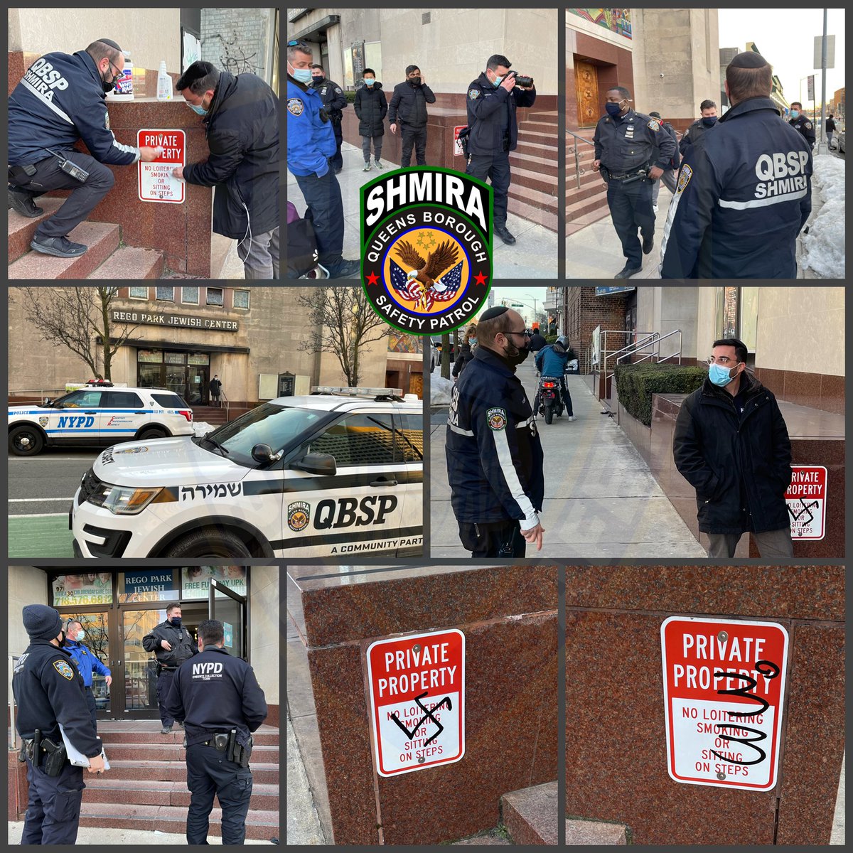 Today our Dispatcher received a hotline call from a community member In regards to a swastika written on a synagogue in Forest Hills. Thanks @NYPD112Pct for the quick response investigating this heinous act of hate. #StopTheHate @NYPDHateCrimes