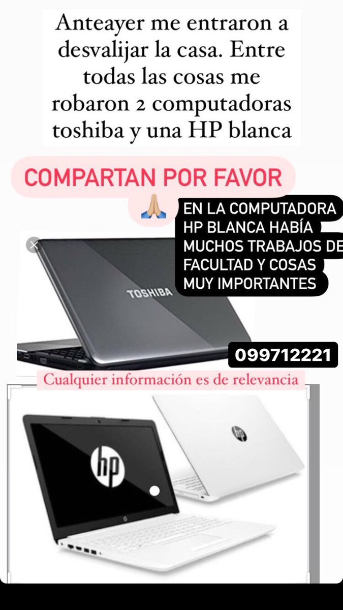 POR FAVOR DIFUNDIR!!! Es importante, 099712221 / 098113730